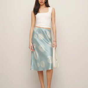 reformation ella silk skirt